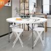 imageVINGLI 48quot Round BiFolding Commercial Table 4 Feet Portable Plastic Dining Card Table for Kitchen or Outdoor Party Wedding Event 1Pack2