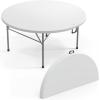 imageVINGLI 48quot Round BiFolding Commercial Table 4 Feet Portable Plastic Dining Card Table for Kitchen or Outdoor Party Wedding Event 1Pack2