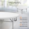 imageVINGLI 48quot Round BiFolding Commercial Table 4 Feet Portable Plastic Dining Card Table for Kitchen or Outdoor Party Wedding Event 1Pack4