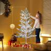 imageVINGLI 4ft Lighted Artificial Pine Tree Flocked Christmas Tree with 325 Warm White Lights for Indoor Outdoor Christmas Festival Party Decoration