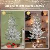 imageVINGLI 4ft Lighted Artificial Pine Tree Flocked Christmas Tree with 325 Warm White Lights for Indoor Outdoor Christmas Festival Party Decoration