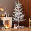 imageVINGLI 4ft Lighted Artificial Pine Tree Flocked Christmas Tree with 325 Warm White Lights for Indoor Outdoor Christmas Festival Party Decoration