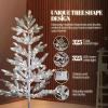 imageVINGLI 4ft Lighted Artificial Pine Tree Flocked Christmas Tree with 325 Warm White Lights for Indoor Outdoor Christmas Festival Party Decoration
