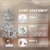 imageVINGLI 4ft Lighted Artificial Pine Tree Flocked Christmas Tree with 325 Warm White Lights for Indoor Outdoor Christmas Festival Party Decoration