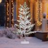 imageVINGLI 4ft Lighted Artificial Pine Tree Flocked Christmas Tree with 325 Warm White Lights for Indoor Outdoor Christmas Festival Party Decoration