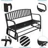 imageVINGLI 50 Inch Outdoor Glider Bench Metal Porch Rocking Seat for Outside Patio Yard Garden Lawn  23 Person