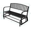 imageVINGLI 50 Inch Outdoor Glider Bench Metal Porch Rocking Seat for Outside Patio Yard Garden Lawn  23 Person