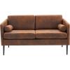 imageVINGLI 52quotW Deep Couches for Living Room Mini Modern Mid Century Tufted Futon Sofa Loveseat RetroVintage Microfiber 2 Club Seater Love Seat Sofas for Bedroom Office RV Loft Small Spaces Rustic