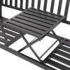 imageVINGLI 59quot Outdoor Metal Bench Patio Bench with Built in Table Park Bench Garden Bench Outside Benches Weather Proof Front Porch Bench for Yard Lawn Decor DeckMetal