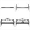 imageVINGLI 59quot Outdoor Metal Bench Patio Bench with Built in Table Park Bench Garden Bench Outside Benches Weather Proof Front Porch Bench for Yard Lawn Decor DeckMetal