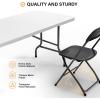 imageVINGLI 6 FT Plastic Folding Table Set with 8 Black Folding Chairs for Picnic Event Training Outdoor Activities at Home and Commercial Use1 table6 chairs