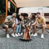 imageVINGLI 6 feet Plastic Folding BenchPortable inOutdoor Picnic Party Camping Dining Seat Garden Soccer Multipurpose Entertaining Activities Smooth HDPE Tabletop 1 Pack WhiteBrown