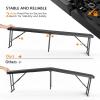 imageVINGLI 6 feet Plastic Folding BenchPortable inOutdoor Picnic Party Camping Dining Seat Garden Soccer Multipurpose Entertaining Activities Smooth HDPE Tabletop 1 Pack WhiteBlack