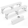imageVINGLI 6 feet Plastic Folding BenchPortable inOutdoor Picnic Party Camping Dining Seat Garden Soccer Multipurpose Entertaining Activities Smooth HDPE Tabletop 1 Pack WhiteWhite