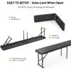 imageVINGLI 6 feet Plastic Folding BenchPortable inOutdoor Picnic Party Camping Dining Seat Garden Soccer Multipurpose Entertaining Activities Smooth HDPE Tabletop 1 Pack WhiteBlack