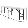 imageVINGLI 6 feet Plastic Folding BenchPortable inOutdoor Picnic Party Camping Dining Seat Garden Soccer Multipurpose Entertaining Activities Smooth HDPE Tabletop 1 Pack WhiteWhite
