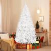 imageVINGLI 6 ft White Unlit Artificial Christmas Pine Tree Xmas Tree Holiday Party Decoration with Sturdy Metal Stand Full 1100 Tips Branch for Indoor and Outdoor