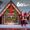 imageVINGLI 60 Inch Prelit Outdoor Christmas Wreath Large Christmas Wreath with Lights 220 LED and 600 PVC Branches for Garage Green Wreath wBow Pine Cones Ornaments Remote Control Timer Plugin