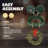 imageVINGLI 60 Inch Prelit Outdoor Christmas Wreath Large Christmas Wreath with Lights 220 LED and 600 PVC Branches for Garage Green Wreath wBow Pine Cones Ornaments Remote Control Timer Plugin