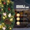 imageVINGLI 60 Inch Prelit Outdoor Christmas Wreath Large Christmas Wreath with Lights 220 LED and 600 PVC Branches for Garage Green Wreath wBow Pine Cones Ornaments Remote Control Timer Plugin