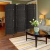 imageVINGLI 6Panels Tall Rattan Room Divider 6 FT Folding Privacy Screen Indoor Partition Wall Dividers Freestanding Hinged Space Separator Dark BrownBlack