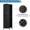 imageVINGLI 6Panels Tall Rattan Room Divider 6 FT Folding Privacy Screen Indoor Partition Wall Dividers Freestanding Hinged Space Separator Dark BrownBlack