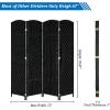 imageVINGLI 6Panels Tall Rattan Room Divider 6 FT Folding Privacy Screen Indoor Partition Wall Dividers Freestanding Hinged Space Separator Dark BrownBlack