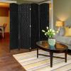imageVINGLI 6Panels Tall Rattan Room Divider 6 FT Folding Privacy Screen Indoor Partition Wall Dividers Freestanding Hinged Space Separator Dark BrownBlack