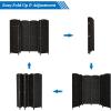 imageVINGLI 6Panels Tall Rattan Room Divider 6 FT Folding Privacy Screen Indoor Partition Wall Dividers Freestanding Hinged Space Separator Dark BrownBlack