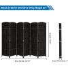 imageVINGLI 6Panels Tall Rattan Room Divider 6 FT Folding Privacy Screen Indoor Partition Wall Dividers Freestanding Hinged Space Separator Dark BrownBlack