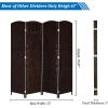 imageVINGLI 6Panels Tall Rattan Room Divider 6 FT Folding Privacy Screen Indoor Partition Wall Dividers Freestanding Hinged Space Separator Dark BrownDark Brown