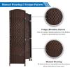 imageVINGLI 6Panels Tall Rattan Room Divider 6 FT Folding Privacy Screen Indoor Partition Wall Dividers Freestanding Hinged Space Separator Dark BrownDark Brown