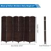 imageVINGLI 6Panels Tall Rattan Room Divider 6 FT Folding Privacy Screen Indoor Partition Wall Dividers Freestanding Hinged Space Separator Dark BrownDark Brown
