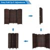 imageVINGLI 6Panels Tall Rattan Room Divider 6 FT Folding Privacy Screen Indoor Partition Wall Dividers Freestanding Hinged Space Separator Dark BrownDark Brown