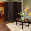 imageVINGLI 6Panels Tall Rattan Room Divider 6 FT Folding Privacy Screen Indoor Partition Wall Dividers Freestanding Hinged Space Separator Dark BrownDark Brown
