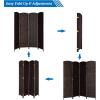 imageVINGLI 6Panels Tall Rattan Room Divider 6 FT Folding Privacy Screen Indoor Partition Wall Dividers Freestanding Hinged Space Separator Dark BrownDark Brown