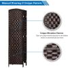 imageVINGLI 6Panels Tall Rattan Room Divider 6 FT Folding Privacy Screen Indoor Partition Wall Dividers Freestanding Hinged Space Separator Dark BrownDark Brown