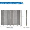 imageVINGLI 6Panels Tall Rattan Room Divider 6 FT Folding Privacy Screen Indoor Partition Wall Dividers Freestanding Hinged Space Separator Dark BrownGrey
