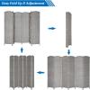 imageVINGLI 6Panels Tall Rattan Room Divider 6 FT Folding Privacy Screen Indoor Partition Wall Dividers Freestanding Hinged Space Separator Dark BrownGrey