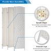 imageVINGLI 6Panels Tall Rattan Room Divider 6 FT Folding Privacy Screen Indoor Partition Wall Dividers Freestanding Hinged Space Separator Dark BrownWhite