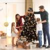 imageVINGLI 6ft Black Prelit Artificial Christmas Pine Tree with 250 Warm White Lights Xmas Tree Holiday Party Decorations with Sturdy Metal Stand Full 900 Tips Branch 8 Color Modes