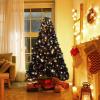 imageVINGLI 6ft Black Prelit Artificial Christmas Pine Tree with 250 Warm White Lights Xmas Tree Holiday Party Decorations with Sturdy Metal Stand Full 900 Tips Branch 8 Color Modes