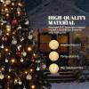 imageVINGLI 6ft Black Prelit Artificial Christmas Pine Tree with 250 Warm White Lights Xmas Tree Holiday Party Decorations with Sturdy Metal Stand Full 900 Tips Branch 8 Color Modes