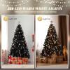 imageVINGLI 6ft Black Prelit Artificial Christmas Pine Tree with 250 Warm White Lights Xmas Tree Holiday Party Decorations with Sturdy Metal Stand Full 900 Tips Branch 8 Color Modes