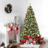 imageVINGLI 6ft Green Prelit Artificial Christmas Pine Tree with 250 Warm White Lights Xmas Tree Holiday Party Decorations with Sturdy Metal Stand Full 900 Tips Branch 8 Color Modes