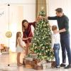 imageVINGLI 6ft Green Prelit Artificial Christmas Pine Tree with 250 Warm White Lights Xmas Tree Holiday Party Decorations with Sturdy Metal Stand Full 900 Tips Branch 8 Color Modes