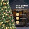 imageVINGLI 6ft Green Prelit Artificial Christmas Pine Tree with 250 Warm White Lights Xmas Tree Holiday Party Decorations with Sturdy Metal Stand Full 900 Tips Branch 8 Color Modes
