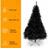 imageVINGLI 6ft Halloween Black Artificial Christmas Tree w 1600 Branch Tips Holiday Decorations Indoor Outdoor for Home Office Party