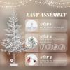 imageVINGLI 6ft Lighted Artificial Pine Tree Flocked Christmas Tree with 550 Warm White Lights for Indoor Outdoor Christmas Festival Party Decoration