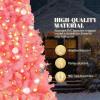 imageVINGLI 6ft Pink Prelit Artificial Christmas Pine Tree with 250 Warm White Lights Xmas Tree Holiday Party Decorations with Sturdy Metal Stand Full 900 Tips Branch 8 Color Modes